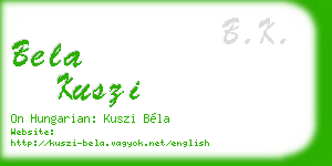 bela kuszi business card