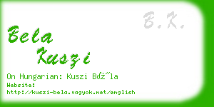 bela kuszi business card